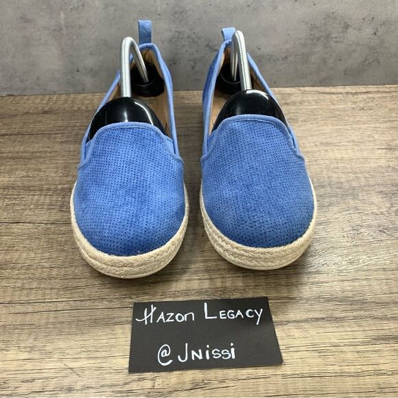 Clarks~Women’s~Soft Cushion Slip On Blue Suede Round Toe Shoes~Size 11M - Picture 3 of 9